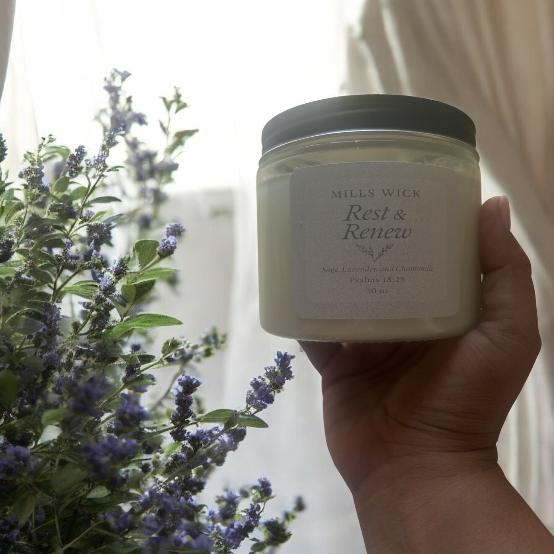 Rest & Renew: 10oz Soy CandleMillswickscented candlessoycandlesMy StorelatinaownedRest & Renew: 10oz Soy Candlescentedsoycandles