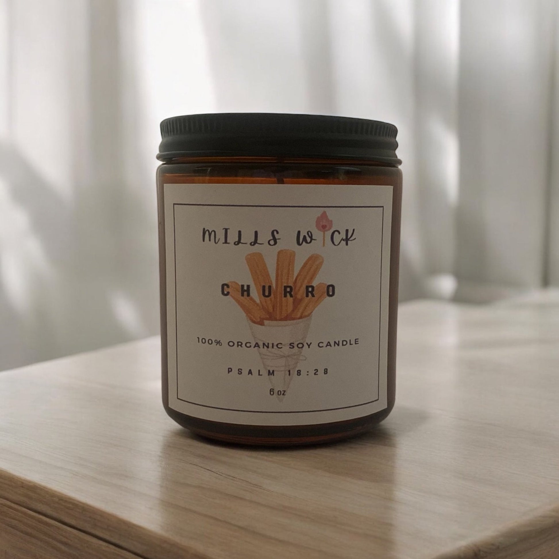 Churro - Soy Scented Candle 6ozMillswicksoycandlesMills WicklatinaownedChurro - Soy Scented Candle 6ozscentedsoycandles