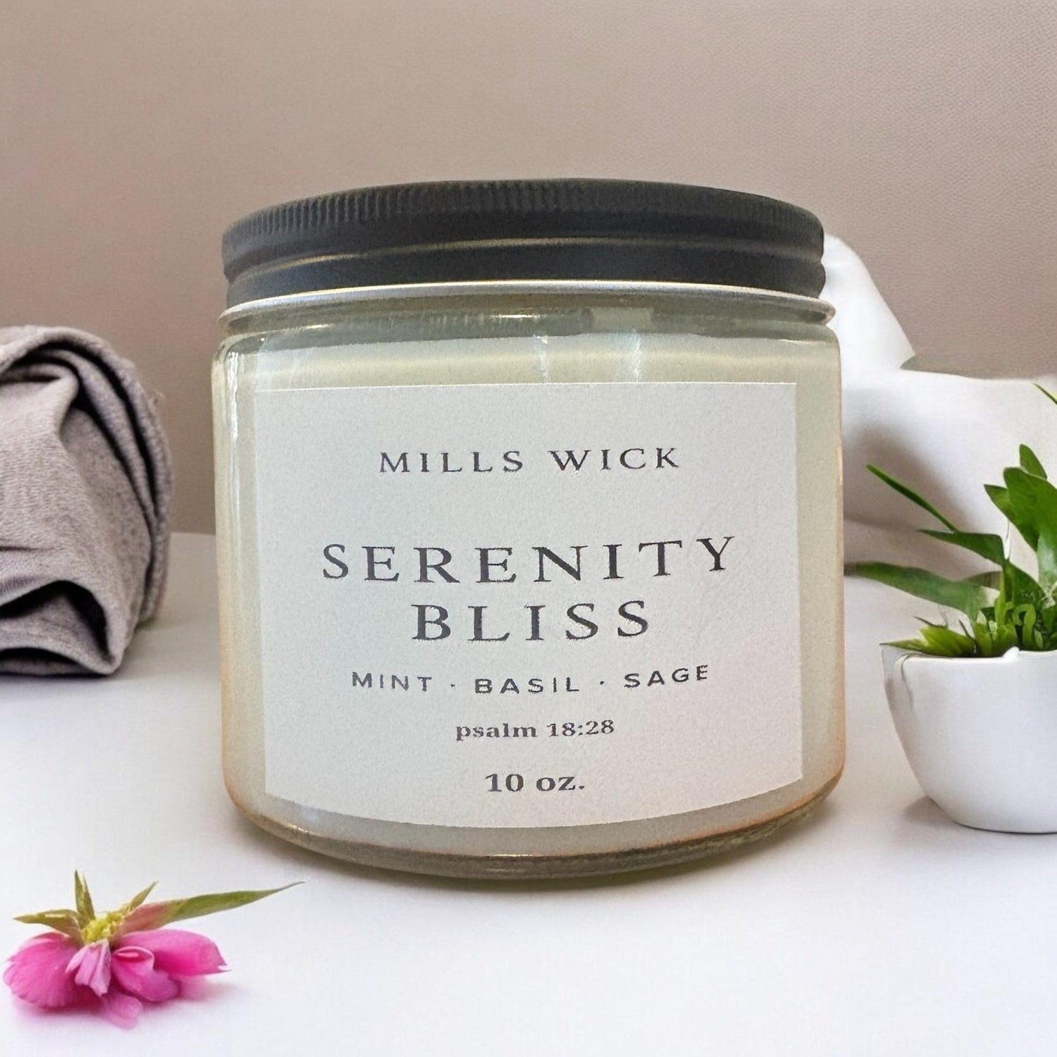 Serenity Bliss – Mint • Basil • Sage | 10 oz Soy CandleMillswicksoycandlesMills WicklatinaownedSerenity Bliss – Mint • Basil • Sage | 10 oz Soy Candlescentedsoycandles