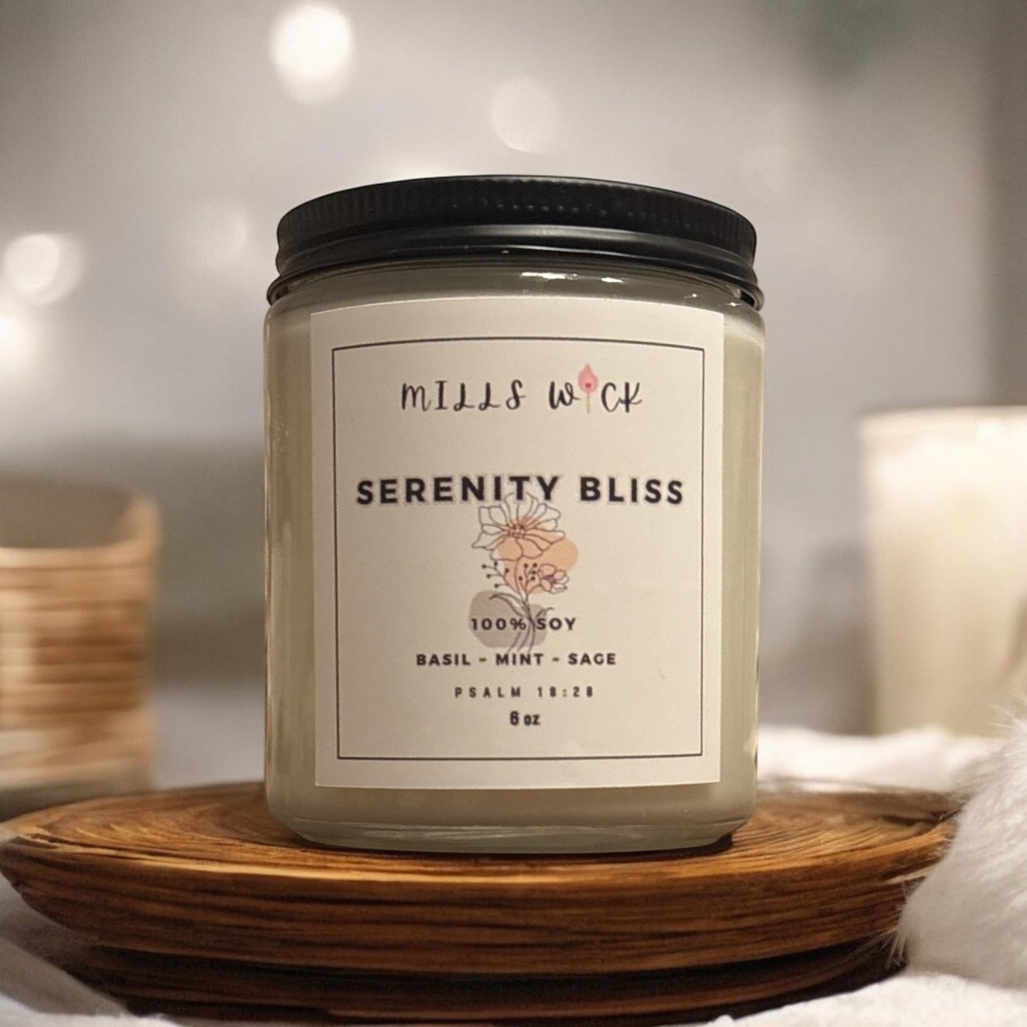 Serenity Bliss Soy Candle - 7ozMillswicksoycandlesMills WicklatinaownedSerenity Bliss Soy Candle - 7ozscentedsoycandles