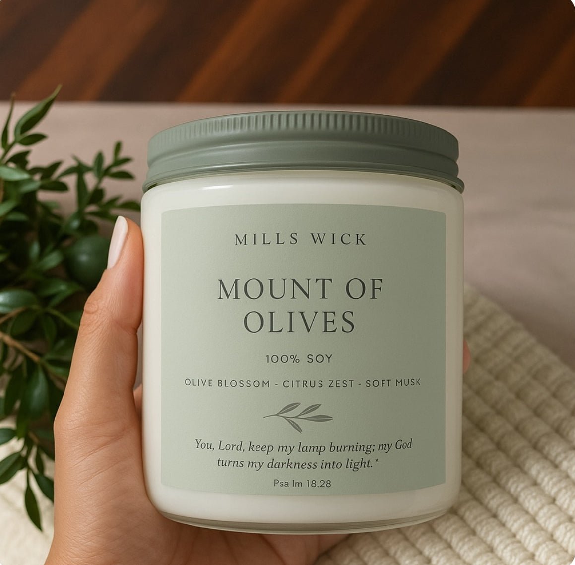 Mount of Olives: Premium Soy CandleMillswicksoycandlesMills WicklatinaownedMount of Olives: Premium Soy Candlescentedsoycandles