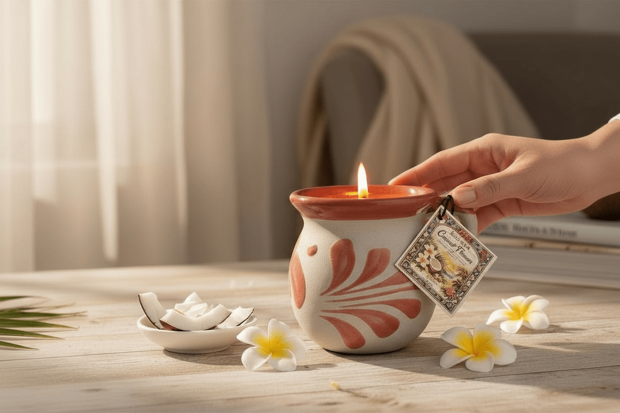 Coconut flower 12 oz soy candleMillswickscented candlessoycandlesMills WicklatinaownedCoconut flower 12 oz soy candlescentedsoycandles