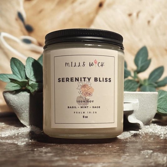 Serenity Bliss Soy Candle - 7ozMillswicksoycandlesMills WicklatinaownedSerenity Bliss Soy Candle - 7ozscentedsoycandles
