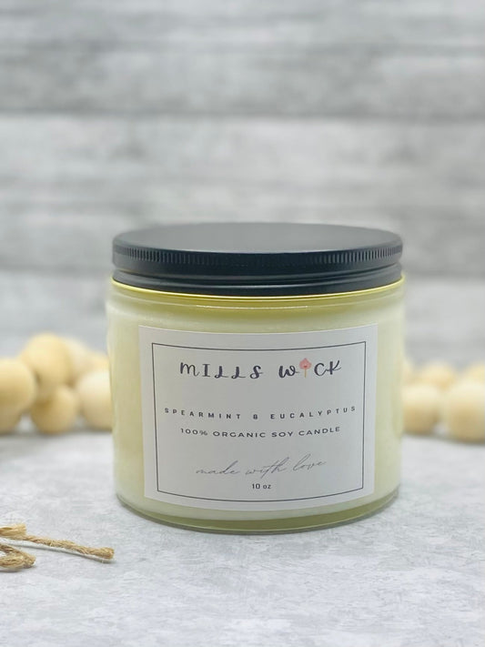 Spearmint & Eucalyptus Refresh: 10oz Soy CandleMillswicksoycandlesMills WicklatinaownedSpearmint & Eucalyptus Refresh: 10oz Soy Candlescentedsoycandles