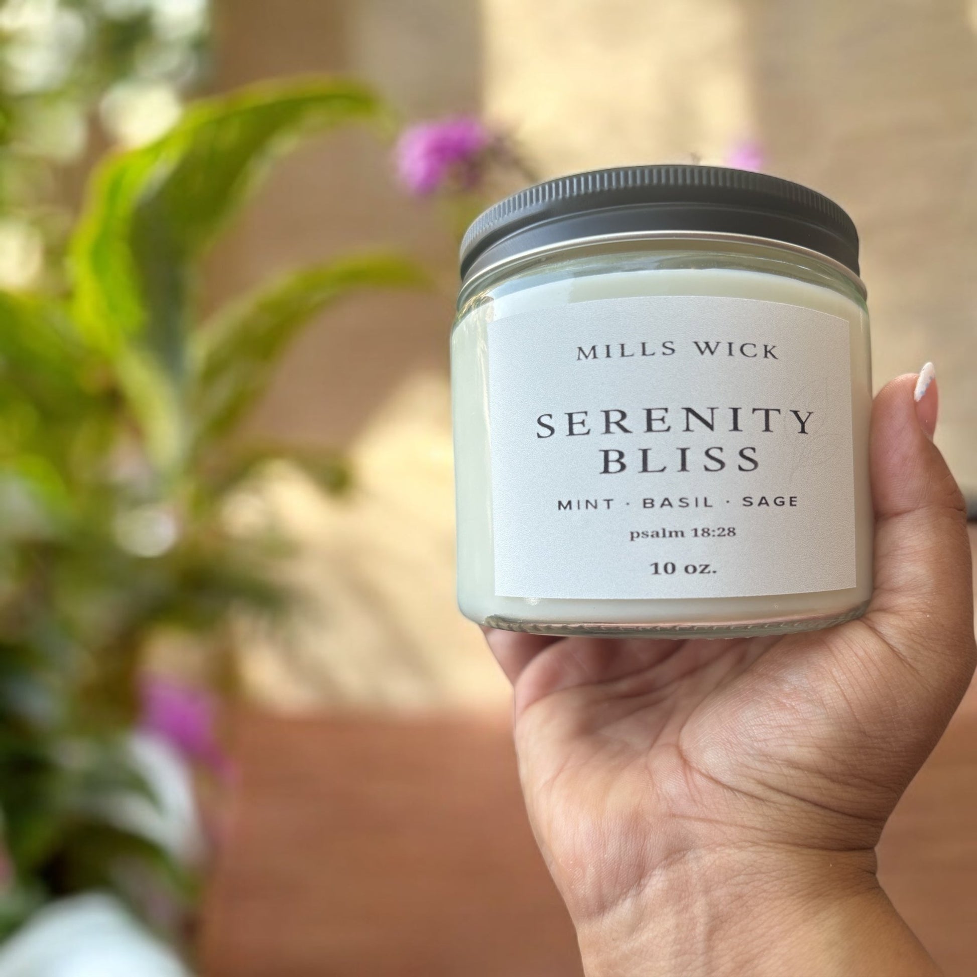 Serenity Bliss – Mint • Basil • Sage | 10 oz Soy CandleMillswicksoycandlesMills WicklatinaownedSerenity Bliss – Mint • Basil • Sage | 10 oz Soy Candlescentedsoycandles