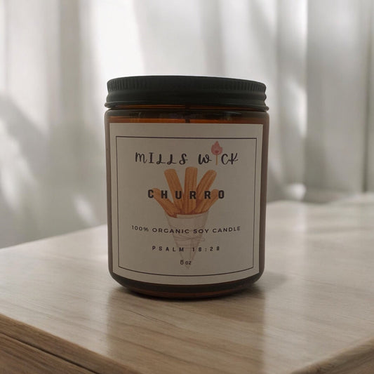 Churro - Soy Scented Candle 6ozMillswicksoycandlesMills WicklatinaownedChurro - Soy Scented Candle 6ozscentedsoycandles